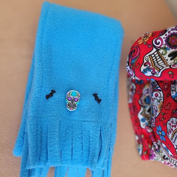 Sugar Skull Halloween 2pc Outfit scarf for 11" Mattel Child Grogu baby yoda Doll - Picture 10 of 10